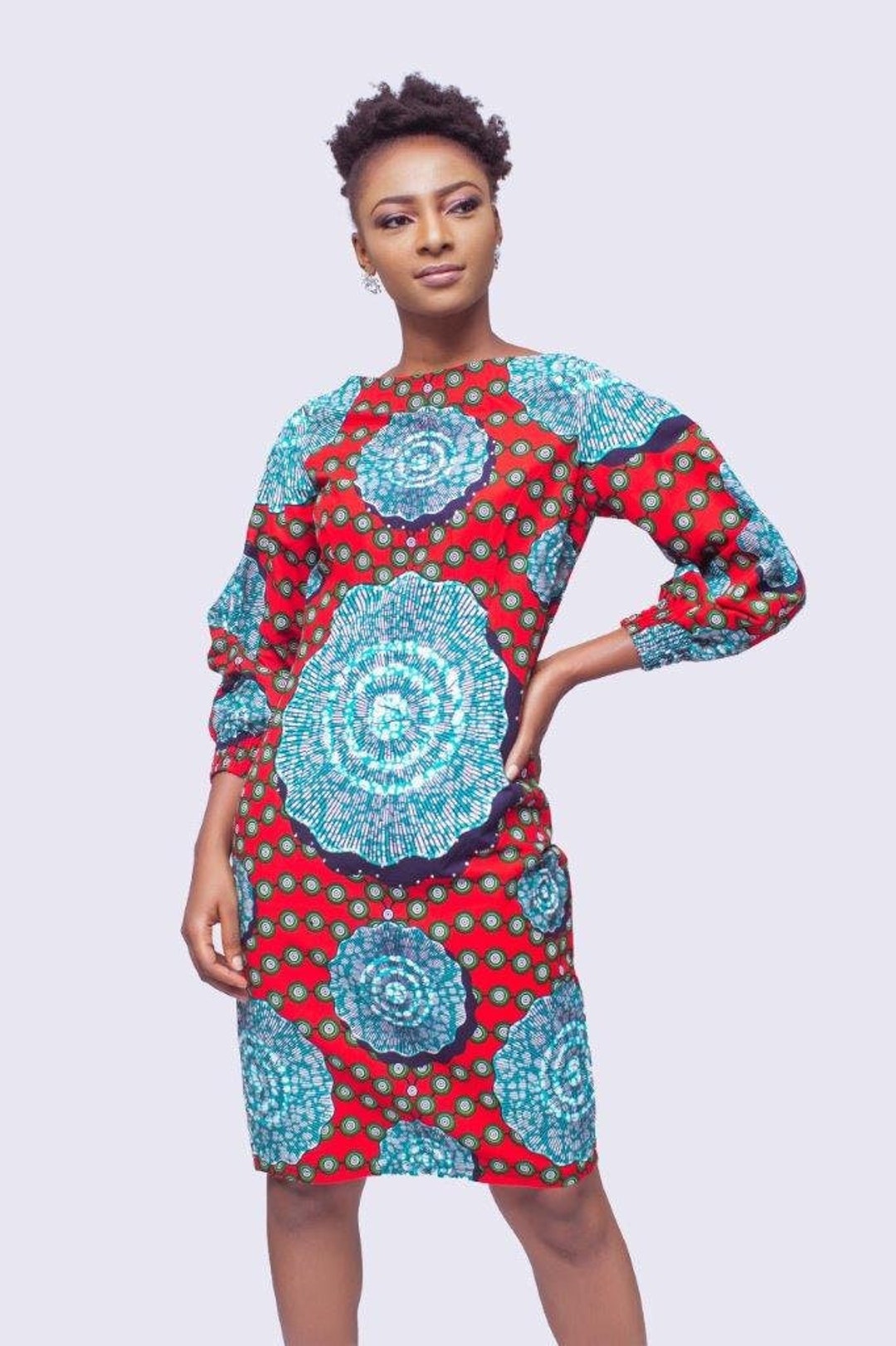 Stoned African Print Dress Ankara Dress African Clothing for - Etsy