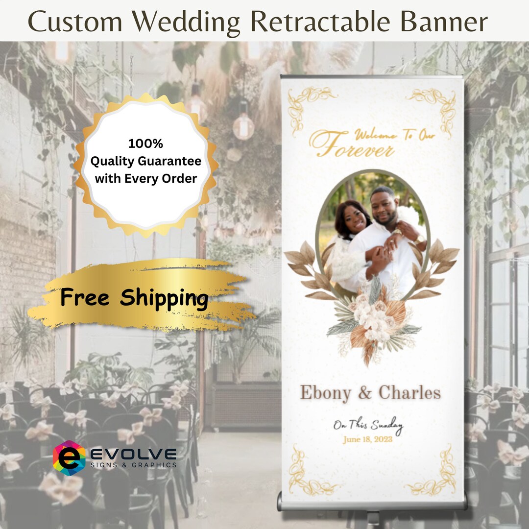 Rollup Custom Name Date Picture Wedding Banner, Pull up Design ...