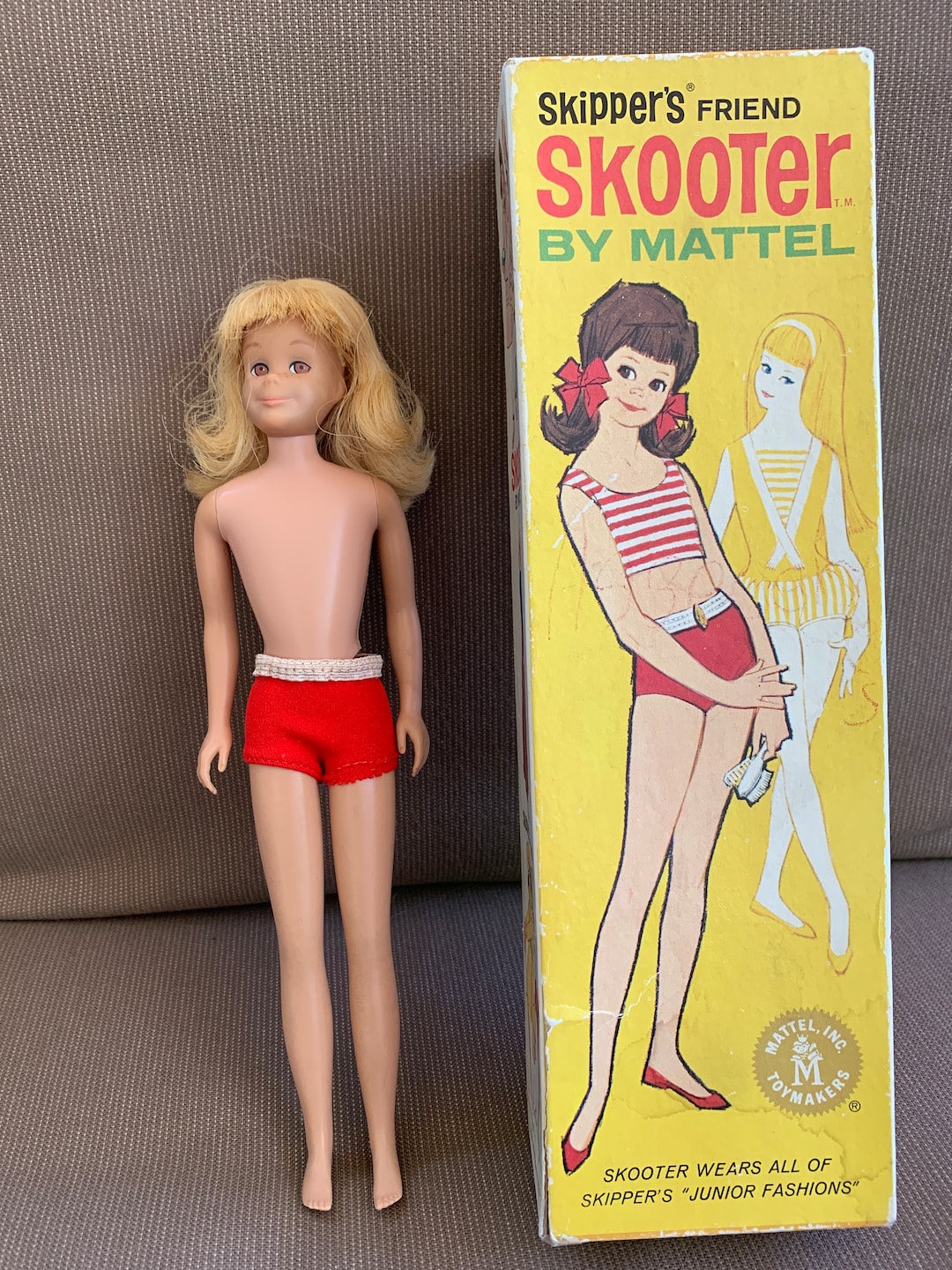 1964 Skipper Doll In Box W/Stand Barbie Mattel W/Clothes