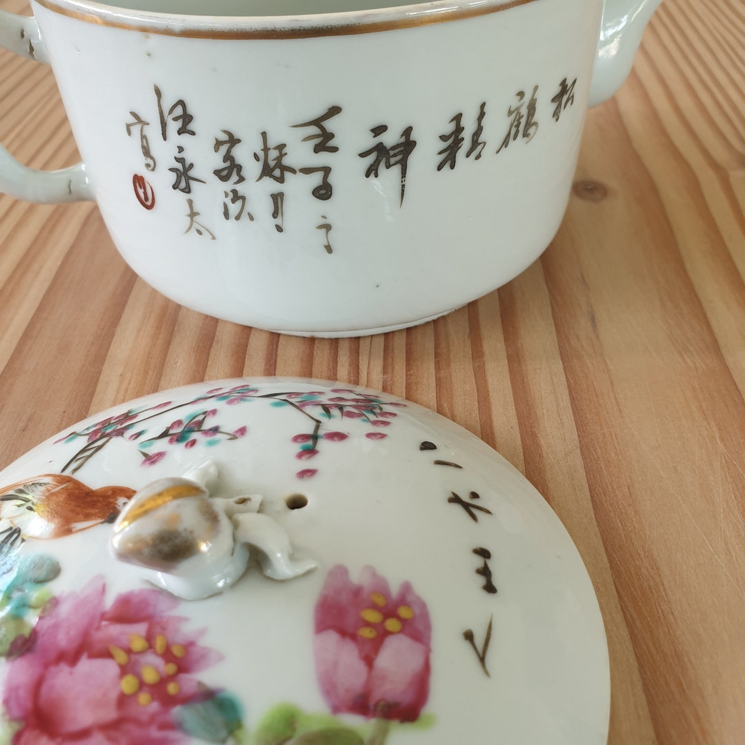 Antique Asian Handpainted Teapot Etsy