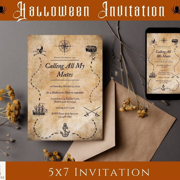 Pirate Halloween Invitation