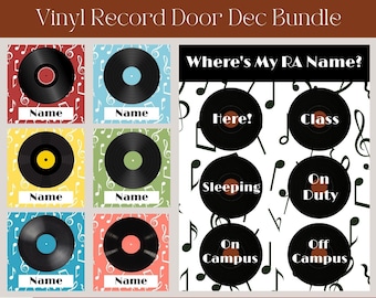 Vinyl Record Door Dec + Door Sign Bundle - Digital Download