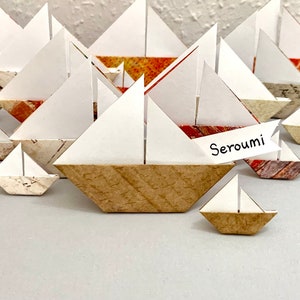 10er Set, 10 Origami Boote, Süßes Boot, Mini Boot, Papier Boot, Tischdeko, Partydeko, Boot Geschenk, Boot Wohndeko, Geschenkidee, Deko Boot
