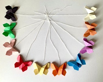 Set van 10, origami vlinders, vlinderhangers, papieren vlinder, boomdecoratie, huisdecoratie, feestdecoratie, verjaardag, cadeauhanger