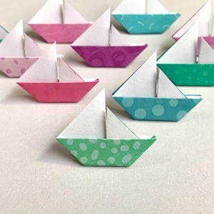 10 barche origami, barca a vela di carta, seleziona la dimensione, decorazione della barca, decorazione di compleanno, decorazione della tavola, decorazione per feste, decorazione della casa