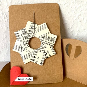 Mini biglietto ghirlanda origami, biglietto di Pasqua, testo desiderato, biglietto stella, biglietto ghirlanda, biglietto regalo, biglietto di auguri, compleanno, anniversario, Natale