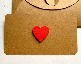Heart Mini Card, Personalized Card, Your Custom Text, Wooden Heart Card, Heart Card, Anniversary, Valentine's Day, Birthday, Gift Card