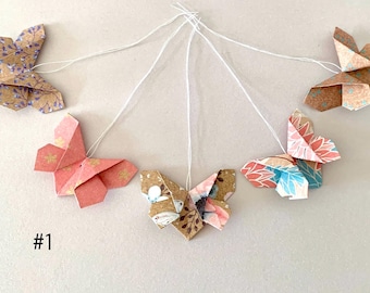 Set of 5 origami butterflies, decorative butterfly pendants, butterfly ornaments, home decor, gift tags, tree ornaments, tree decorations