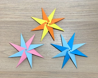 Set of 3, origami stars, paper stars, tree decoration, tree decoration, home decoration, party decoration, star ornament, Christmas gift, star gift