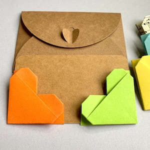 Tarjeta de regalo con 2 marcapáginas de corazones de origami, 2 marcapáginas a elegir, regalo de cumpleaños, regalo de aniversario, para amantes de los libros