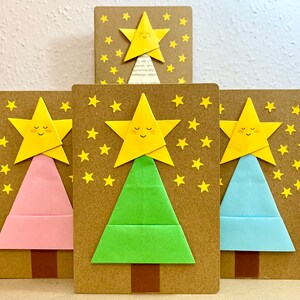 Weihnachtskarte, Baumkarte mit Stern, Origami Karte, Geschenkkarte, Geldgeschenk Karte, Origami Tannenbaum, Klappkarte, Weihnachten