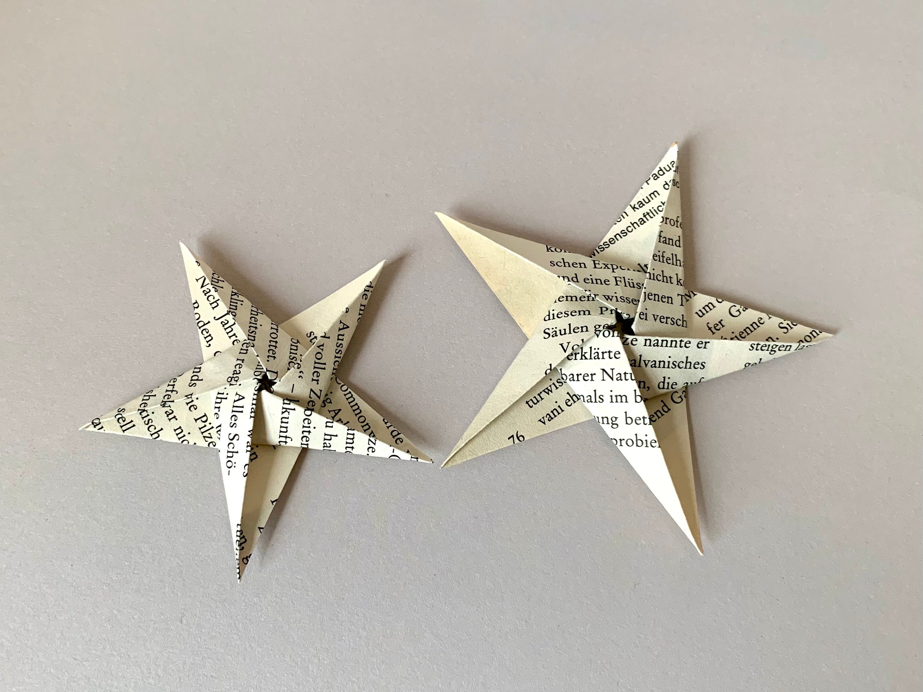 Set of 5, Origami Stars, Paper Stars, Stars Made of Book Paper, Tree  Decoration, Tree Decoration, Party Decoration, Home Decoration, Gift,  Upcycling, 9 Cm, 7 Cm 