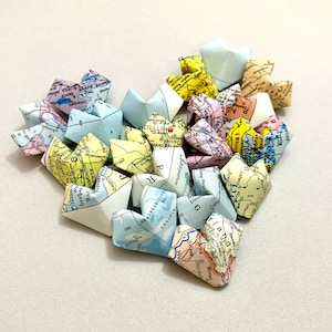 Zestaw 20 serc origami 3D z pudełkiem, wybranym tekstem, spersonalizowanymi prezentami, papierowym sercem 3D, sercami 3D, urodzinami, rocznicą