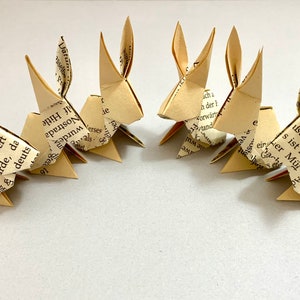 Set of 6 origami bunnies, paper bunny pendants, choose your color, Easter bunny, Easter decoration, Easter gift, home decor, table decoration, Easter, upcycling