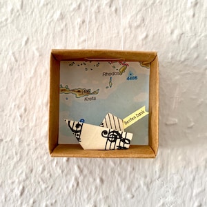 Mini nave da crociera origami in una scatola, regalo personalizzabile, piccola scatola con nave di carta, bella idea regalo