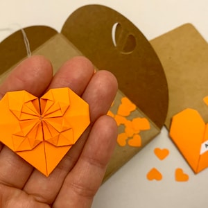 Mini biglietto origami a forma di cuore, biglietto personalizzato, biglietto a forma di cuore, biglietto piccolo, biglietto d'amore, buono regalo, compleanno, anniversario, San Valentino