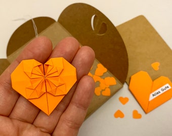 Origami Herz Mini Karte, Personalisierte Karte, Herz Karte, Kleine Karte, Liebe Karte, Geschenk Karte, Geburtstag, Jubiläum, Valentinstag
