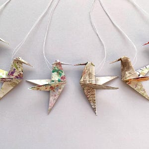 Set da 6 colibrì origami, colibrì di carta, ciondolo per uccelli, decorazione per albero, decorazione per la casa, decorazione primaverile, decorazione pasquale, idea regalo, ca