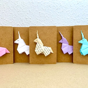 Origami Unicorn Mini Card, Your desired text, Unicorn Small Card, Unicorn Birthday Card, Gift Card, Unicorn Lover, Folding Card