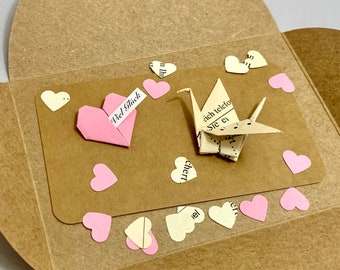 Origami Crane Mini Card, Personalized Card, Crane Card, Small Card, Voucher Card, Birthday Card, Gift Card