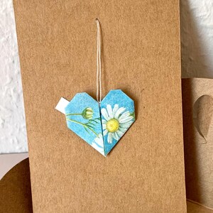Mini biglietto origami a forma di cuore, testo personalizzato, buono regalo, biglietto di auguri, biglietto piccolo, compleanno, anniversario, riciclo creativo