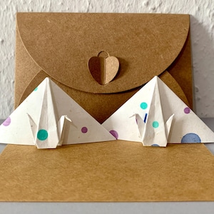 2 Origami Kraanvogel Bladwijzers Cadeaukaart, Cadeau voor Boekenliefhebber, Verjaardagscadeau, Jubileumcadeau