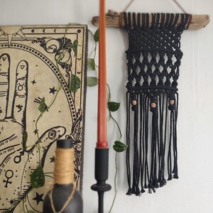 Miniature Black Macramé Wall Hanging
