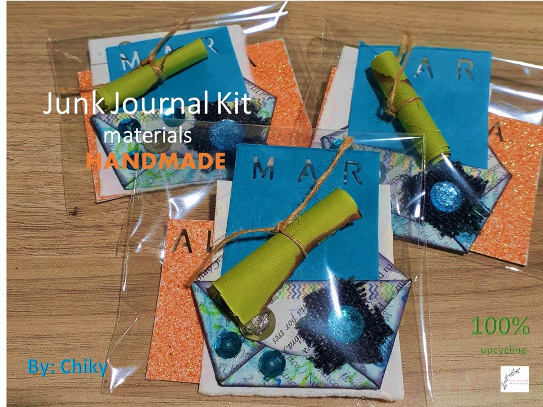 3 Junk Journal Stationery, Pocket Kit Materials (100
