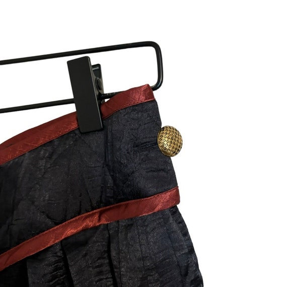 Vintage Jeanne Marc Black Red Pleated Belt Pants … - image 5