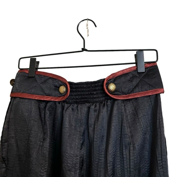 Vintage Jeanne Marc Black Red Pleated Belt Pants … - image 6