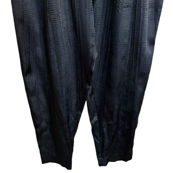 Vintage Jeanne Marc Black Red Pleated Belt Pants … - image 2