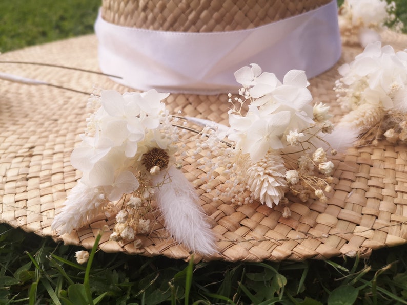 Epingle à cheveux blanche pour la mariée ou la demoiselle d'honneur idéale pour apporter une touche champêtre et féérique à votre coiffure image 3