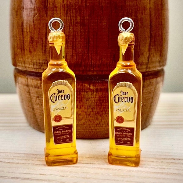 NEW choice Pair of Mini Tequila bottle charms with HOOKS