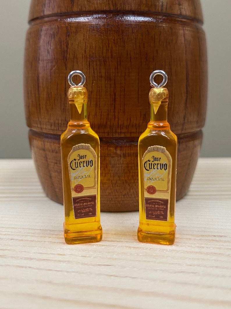 NEW Choice Pair of Mini Tequila Bottle Charms With HOOKS Etsy