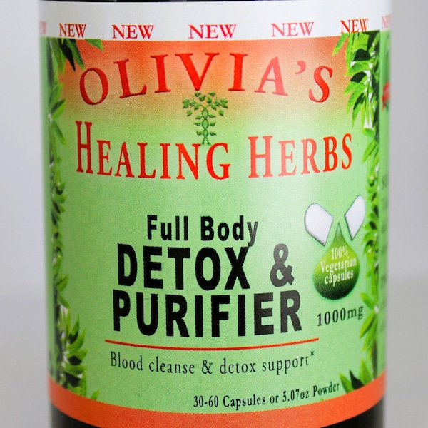 FULL BODY DETOX & Purifier (30ct or 60ct)- Dr Sebi Herbs for Detox and Cleanse, Natural and Organic Herbal Supplements