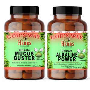 Herbal Cleanse Detox Duo: Mucus Buster & Alkaline Power - 60ct