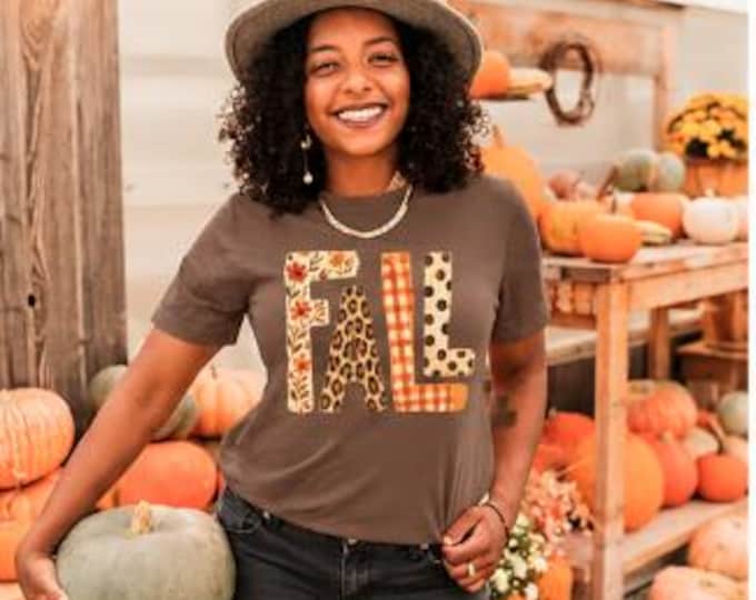 FALL Patterned Letters shirt, Fall T-shirt