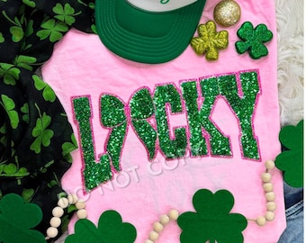 Lucky Sequin Patch St. Patrick's Day T-shirt
