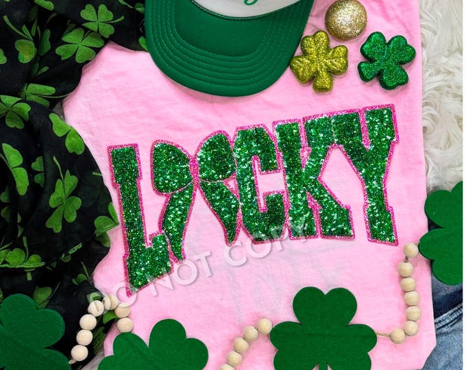 Lucky Sequin Patch St. Patrick's Day T-shirt