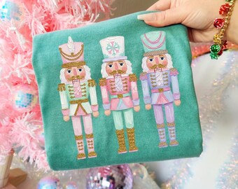Painted Pastel Nutcracker Shirt, Christmas shirt