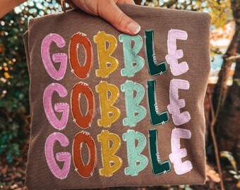 Gobble Gobble Gobble T-shirt, Thanksgiving Tee, Fall Shirt