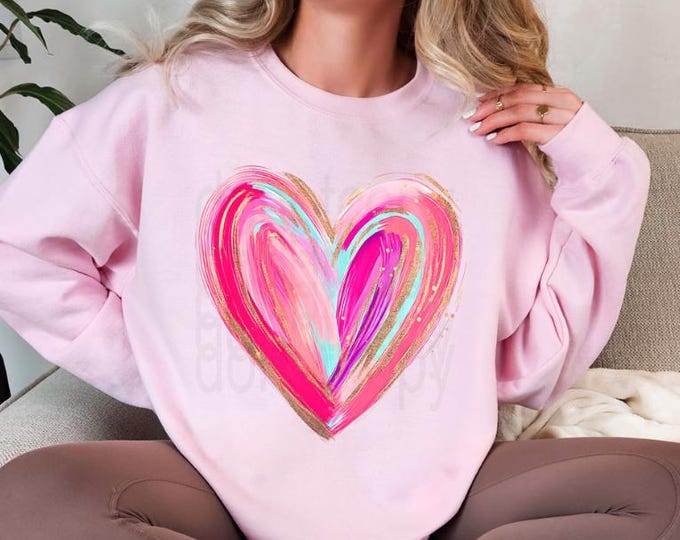 Watercolor Heart Valentines Day Shirt