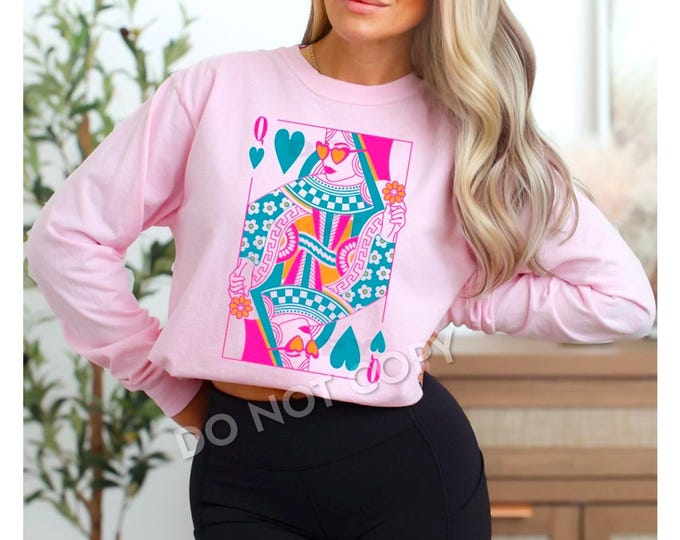 Queen of Hearts Tshirt, lucky shirt, Lady Luck shirt