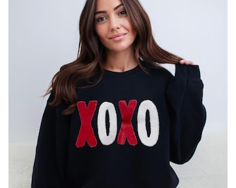 XOXO Red Fluffy Patch Shirt, Valentines Day