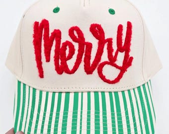 Merry Red Fluffy Patch Trucker Hat | Christmas Hat