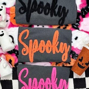 Spooky Fluffy Halloween Patch Tshirt, cute halloween shirt, spooky shirt