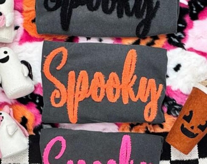 Spooky Fluffy Halloween Patch Tshirt, cute halloween shirt, spooky shirt