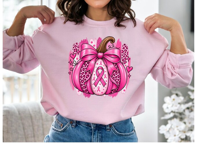 Breast Cancer Awareness Shirt Pink Pumpkin, Pink Ribbon Fall Shirt, Breast Cancer shirt, October Awareness