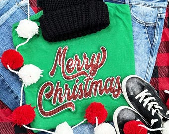 Sequin Merry Christmas Sweatshirt
