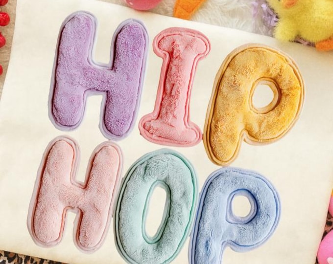 Hip Hop Faux Chenille Tshirt, Easter Shirt